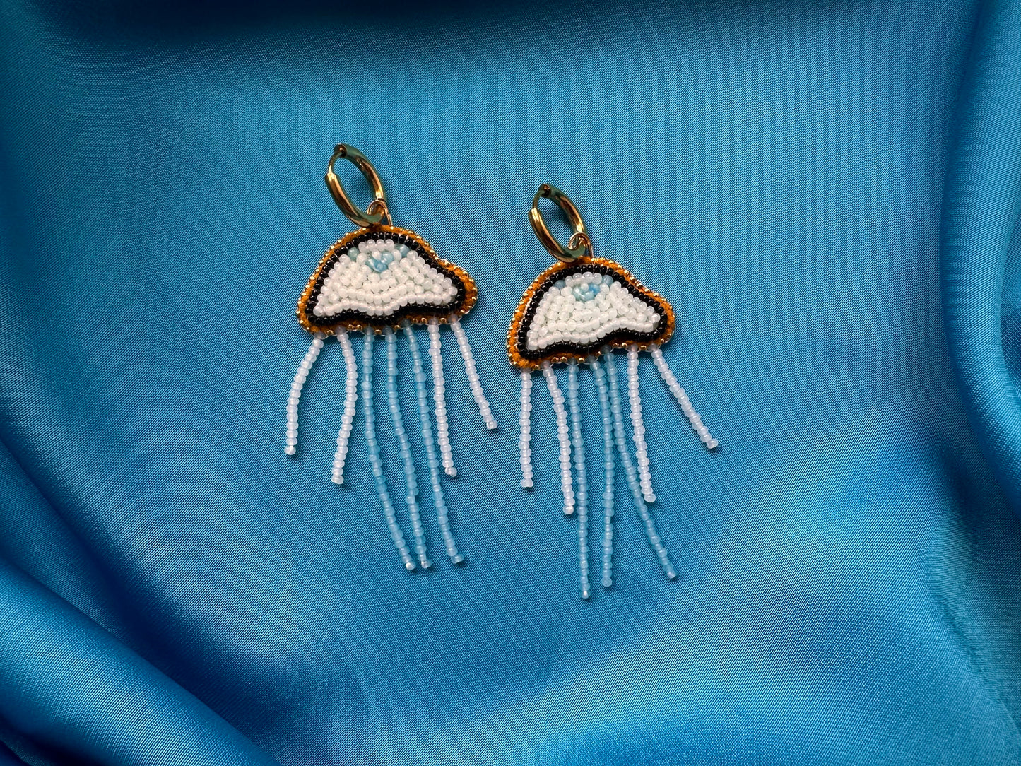 blue jellyfish earrings