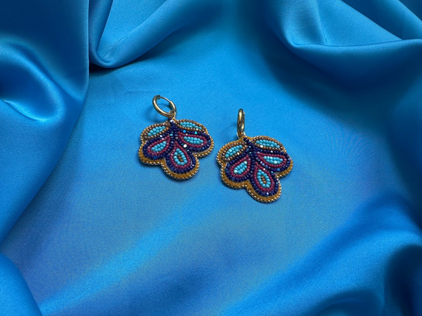3 petal florals in cobalt & berry