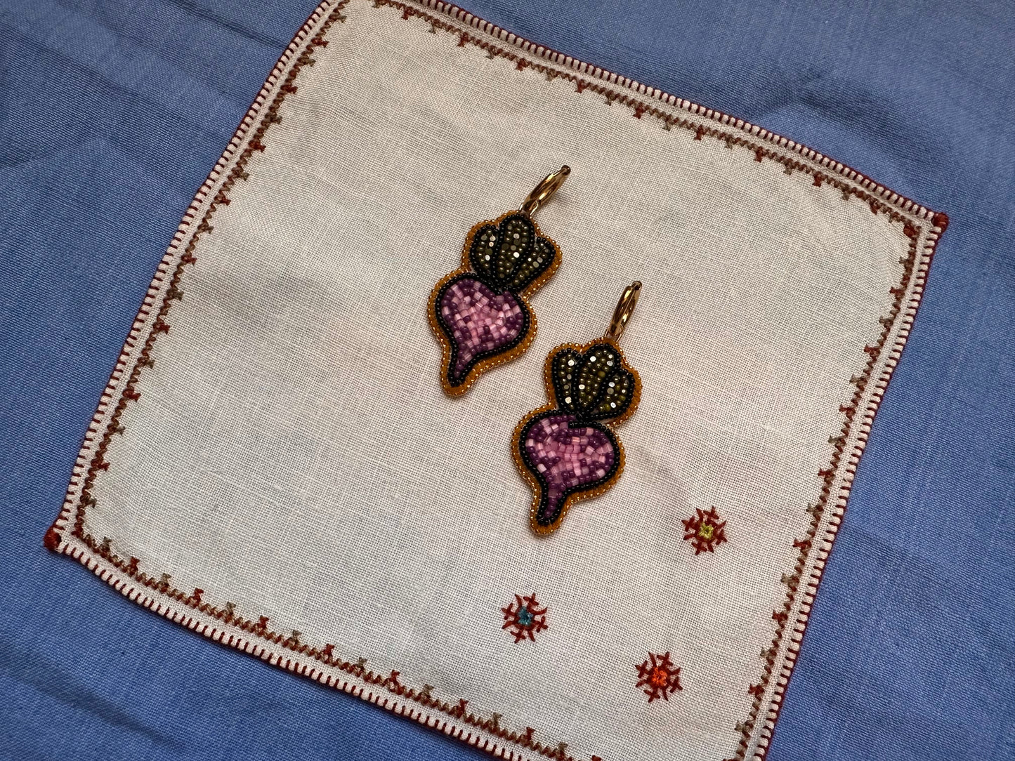 beetroot earrings