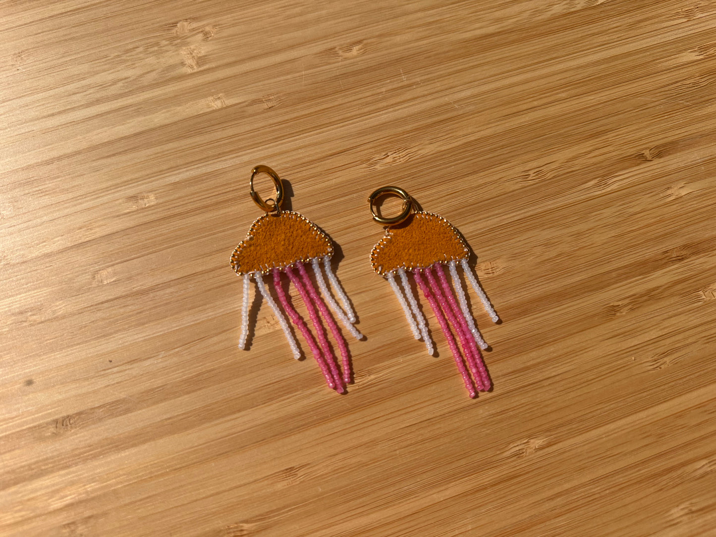 pink jellyfish earrings