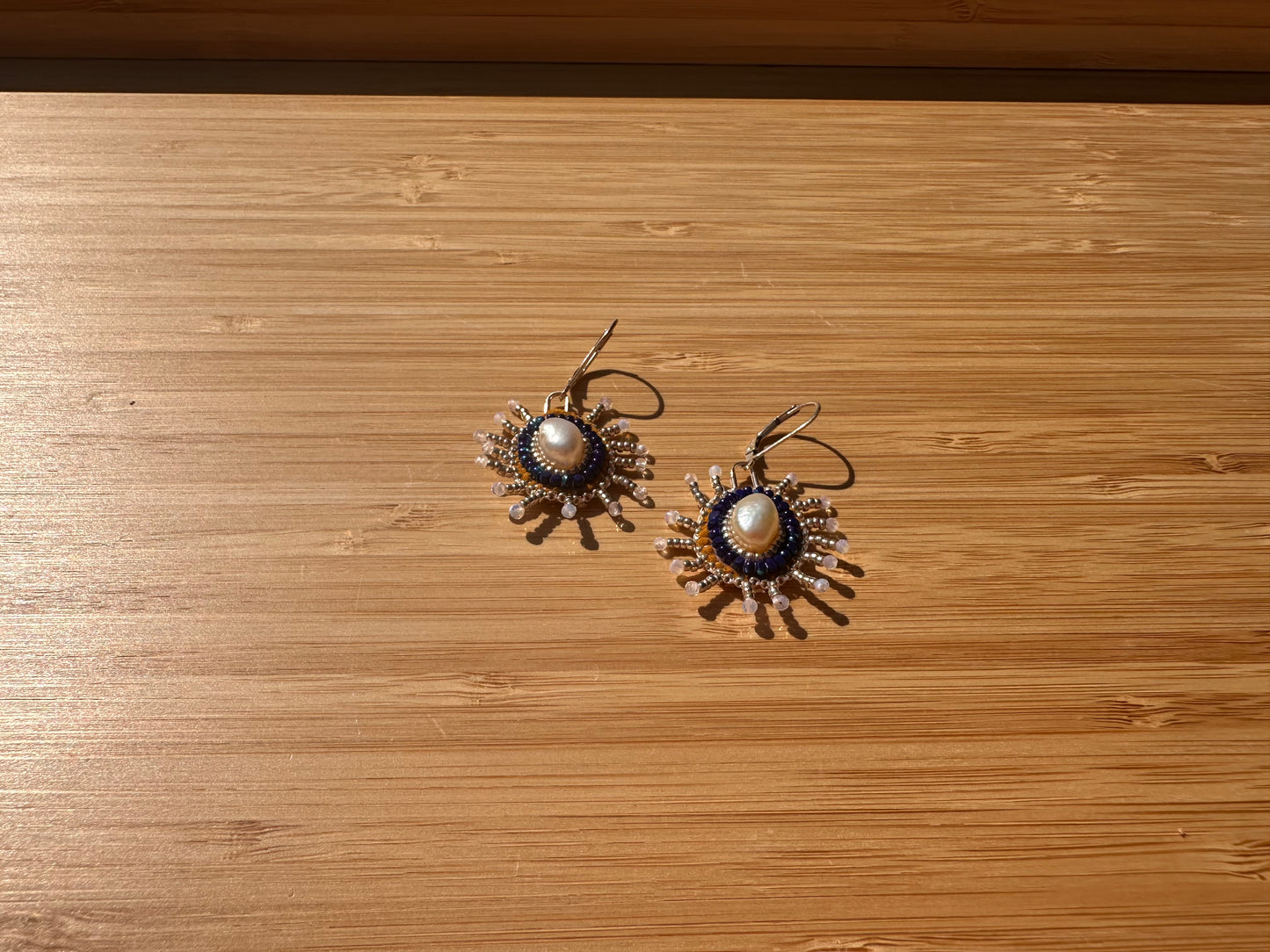 star earrings in cobalt & silver