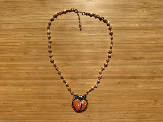 peach necklace