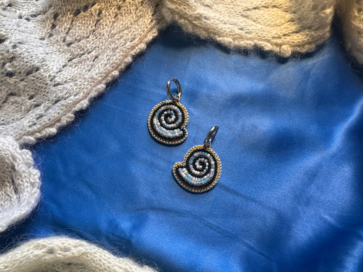 blue shell earrings