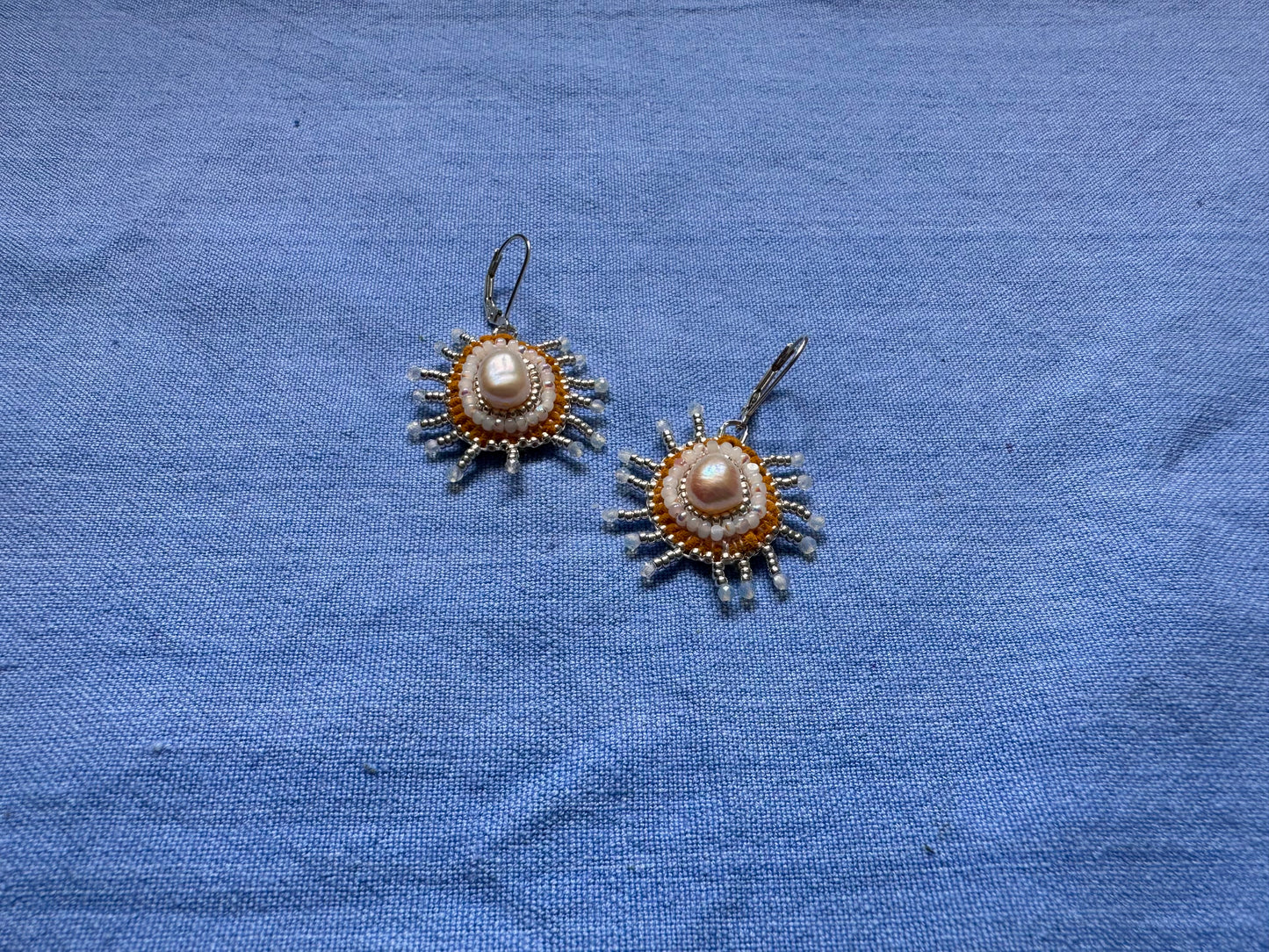 star earrings in opal & silver