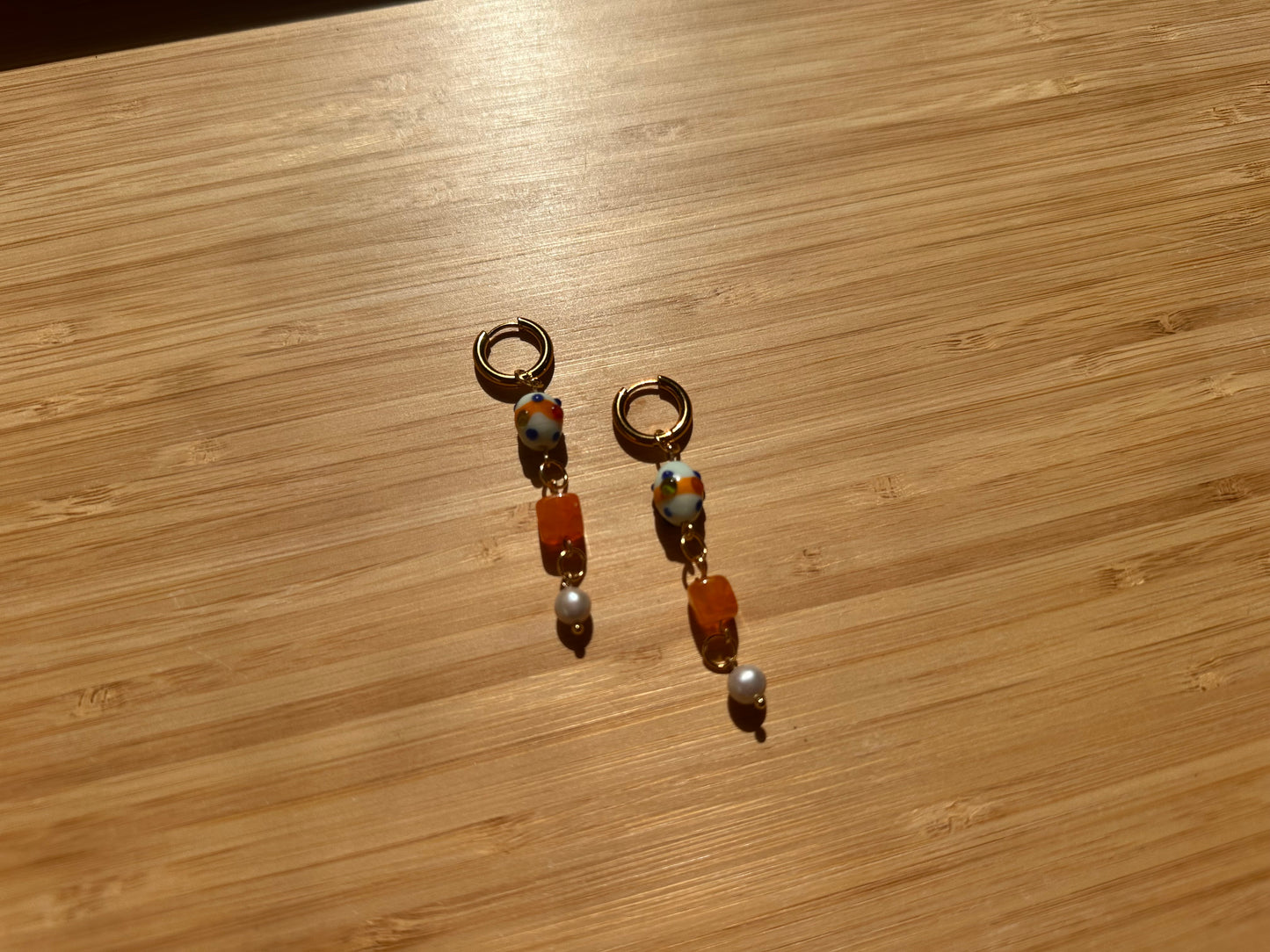 agate & pearl huggies