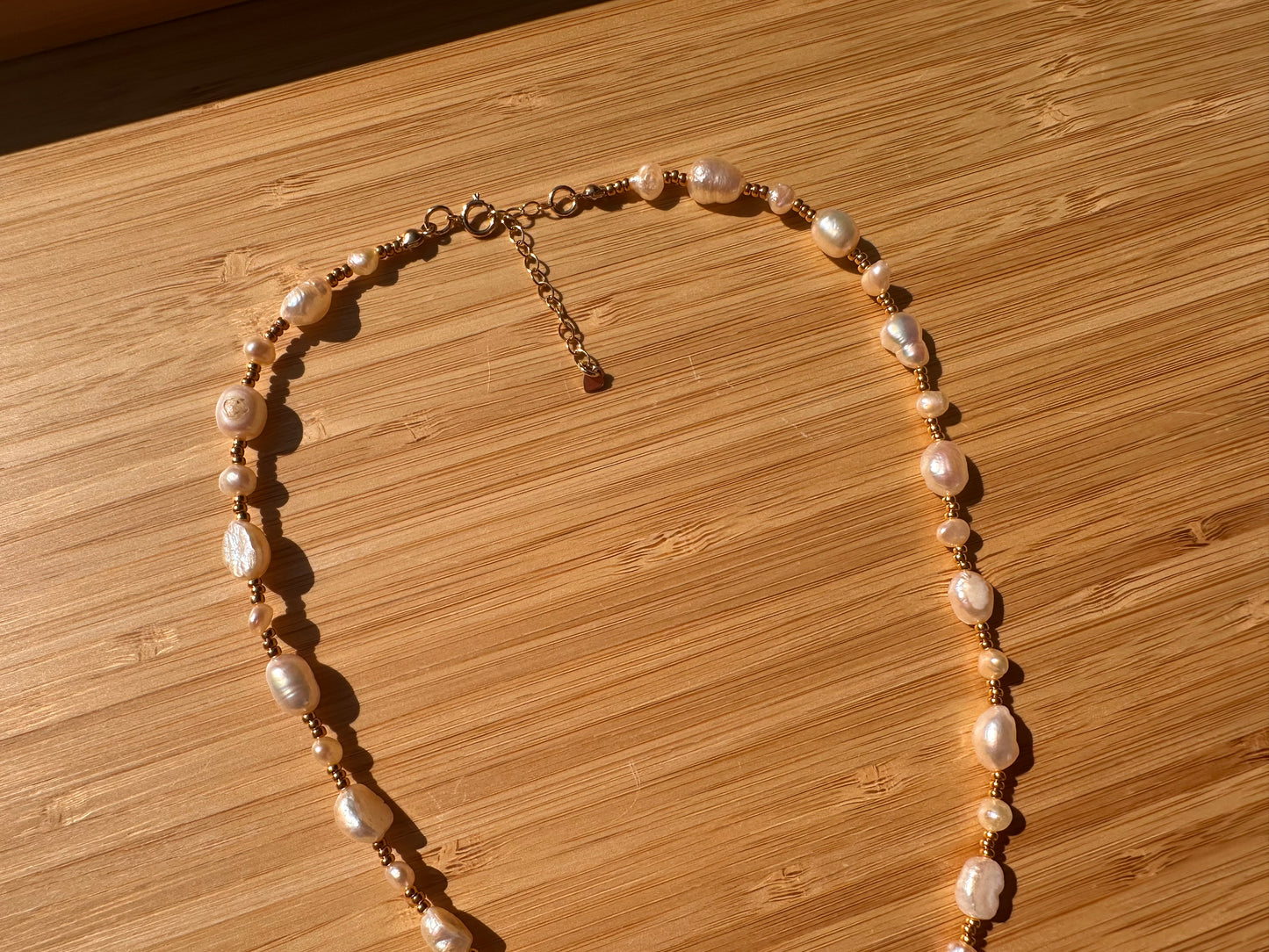 peach necklace