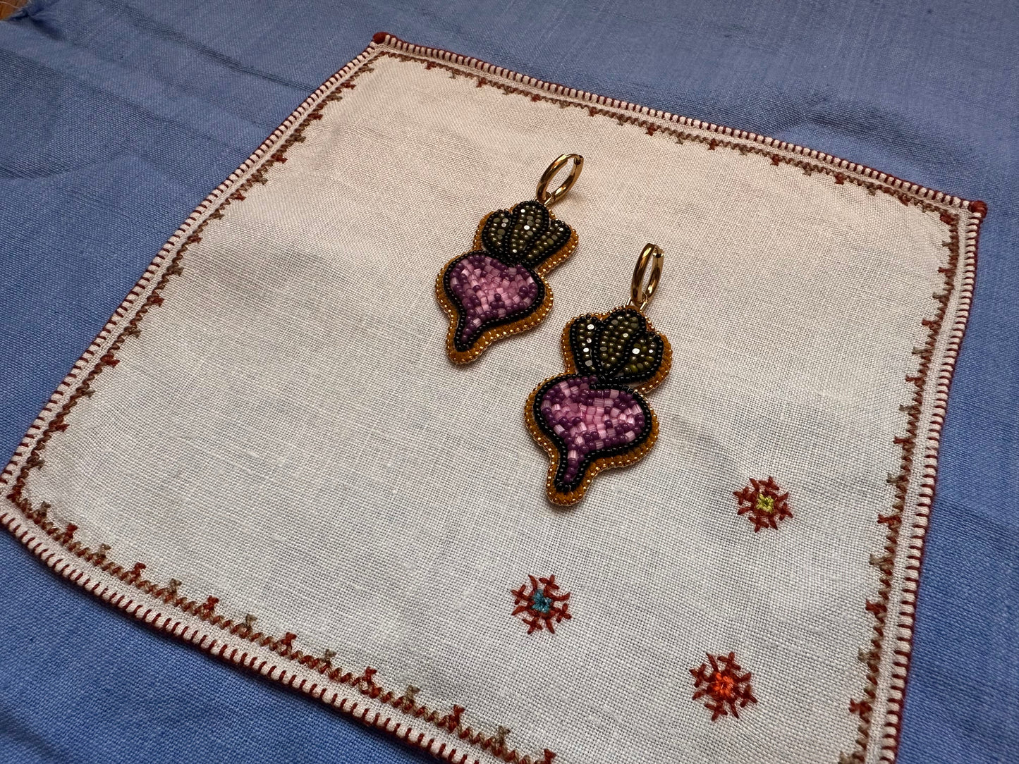 beetroot earrings