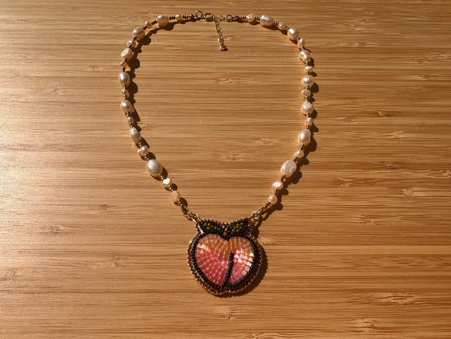 peach necklace