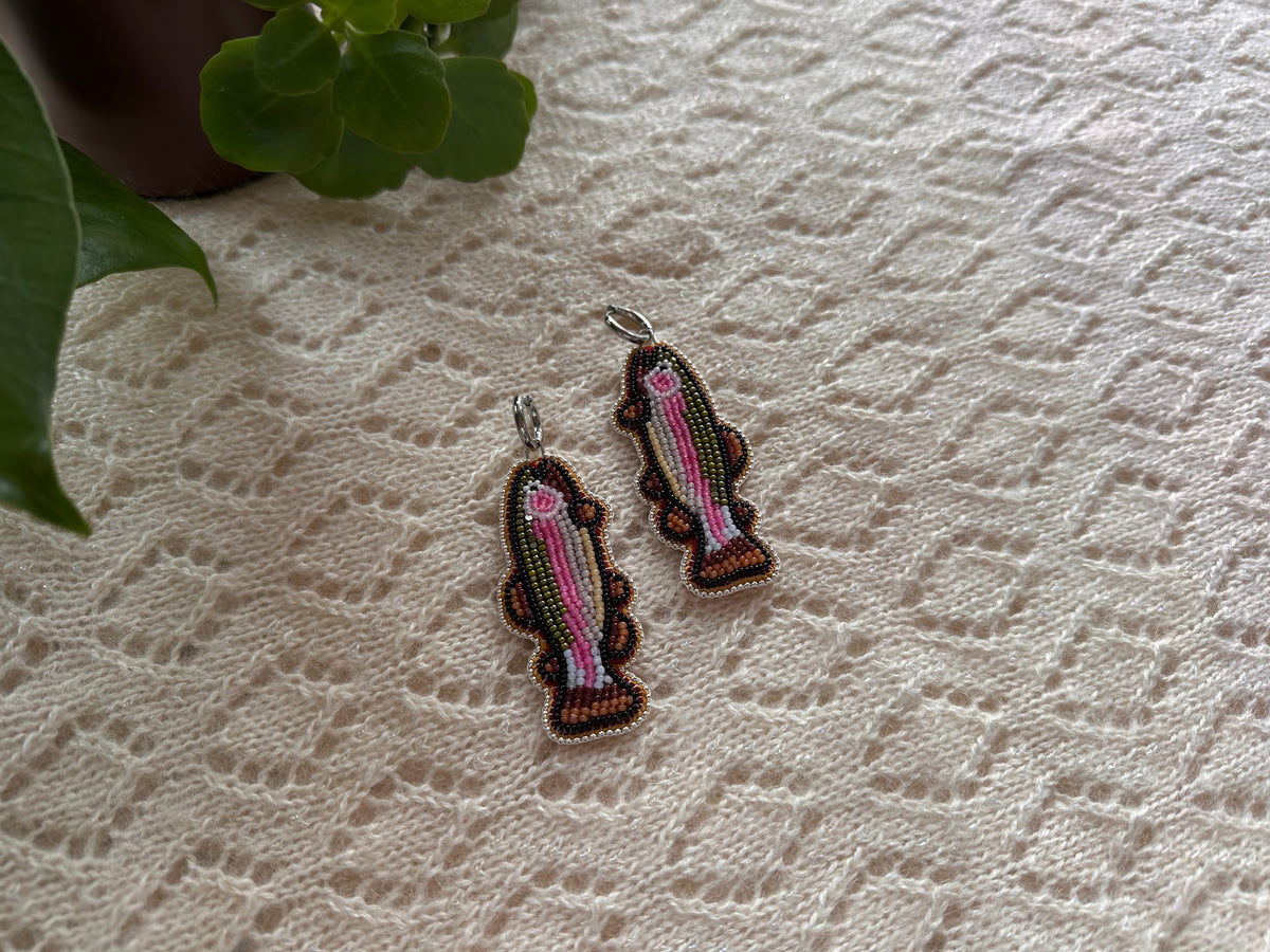 rainbow trout earrings w silver