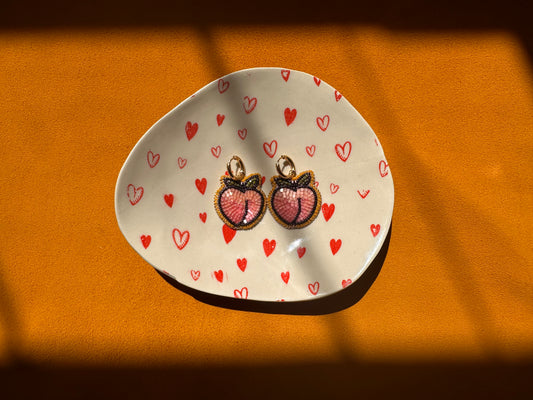 peach earrings w/ hoops