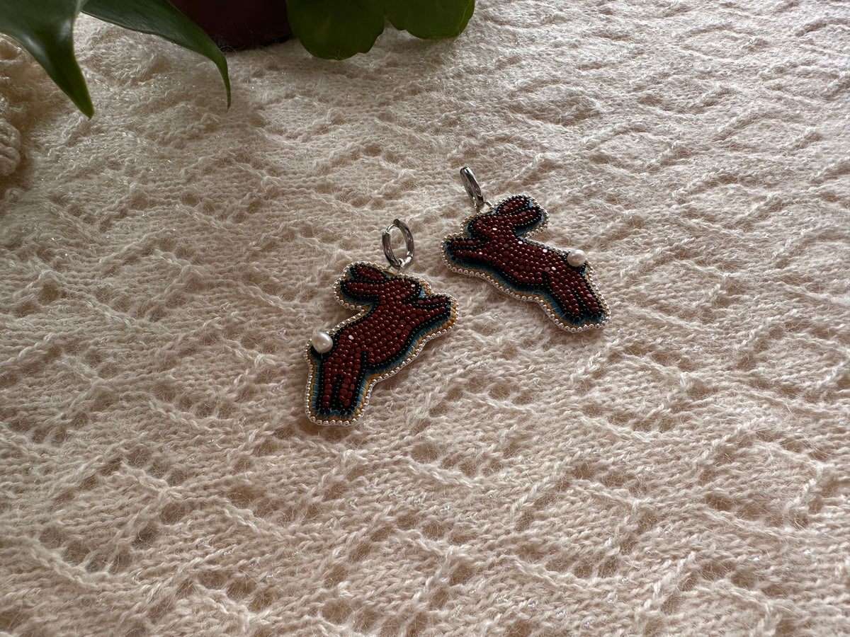 chocolate bunny earrings