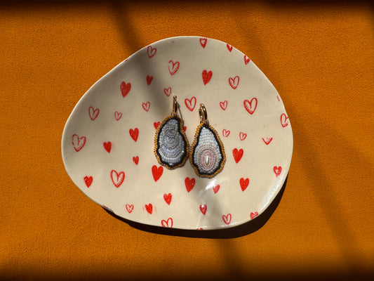 oyster earrings w/ hoops