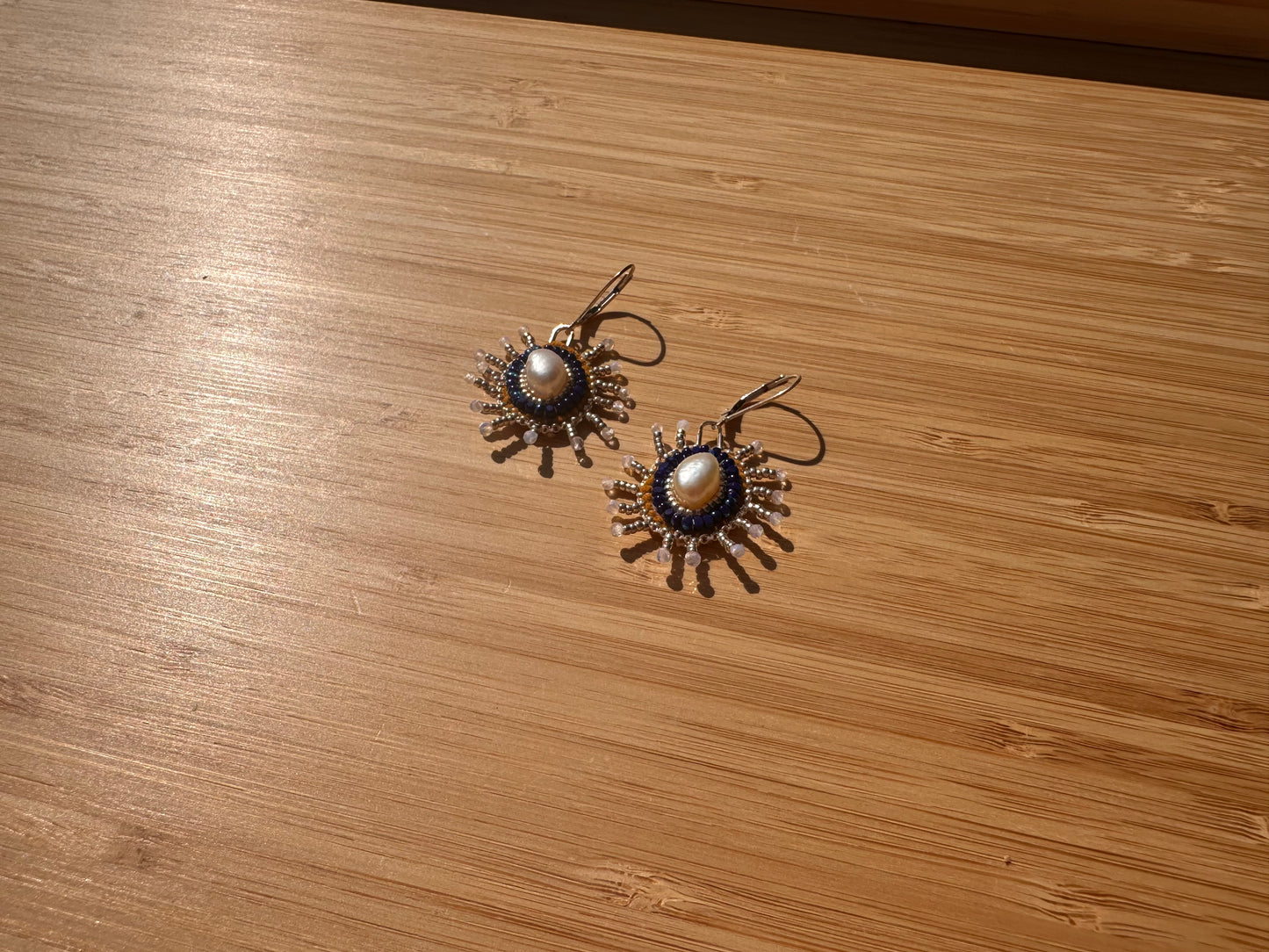 star earrings in cobalt & silver