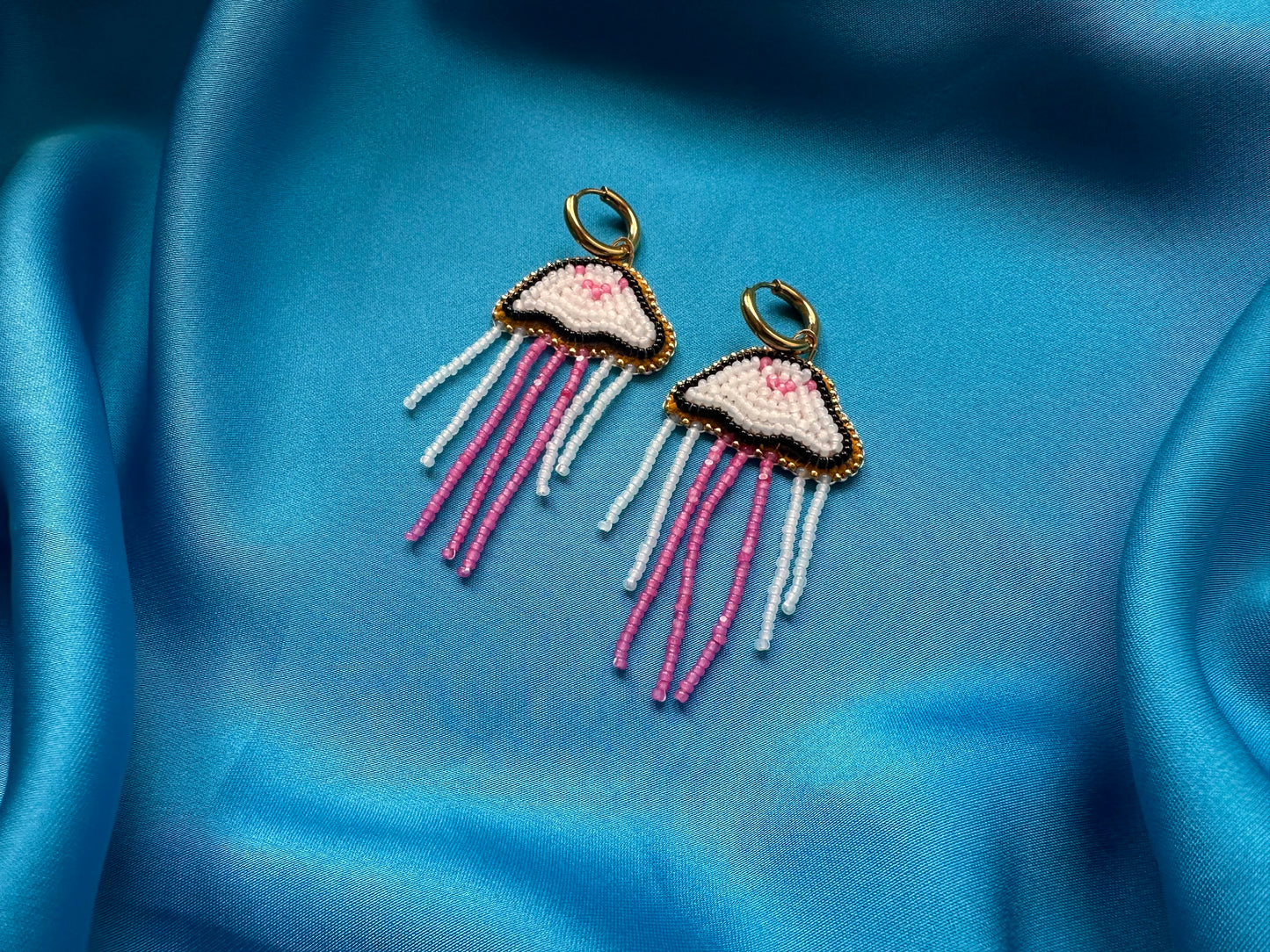 pink jellyfish earrings