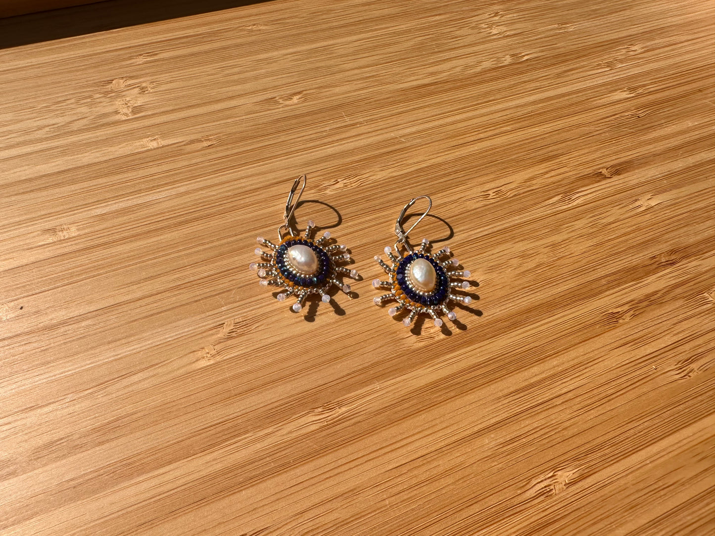 star earrings in cobalt & silver