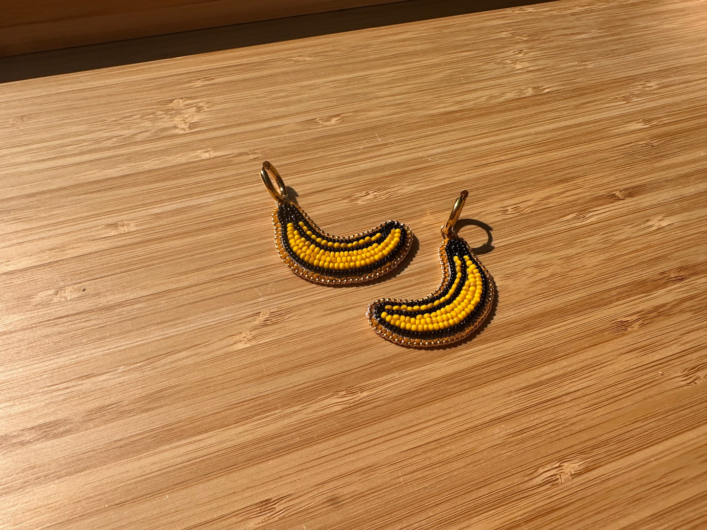 banana earrings w/ hoops