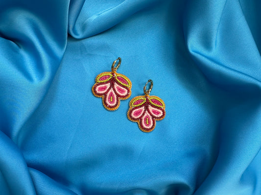 3 petal florals in cranberry