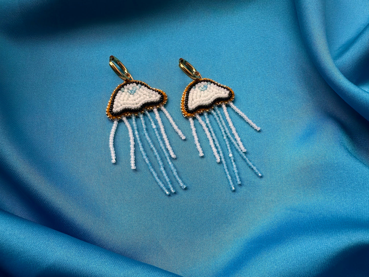 blue jellyfish earrings