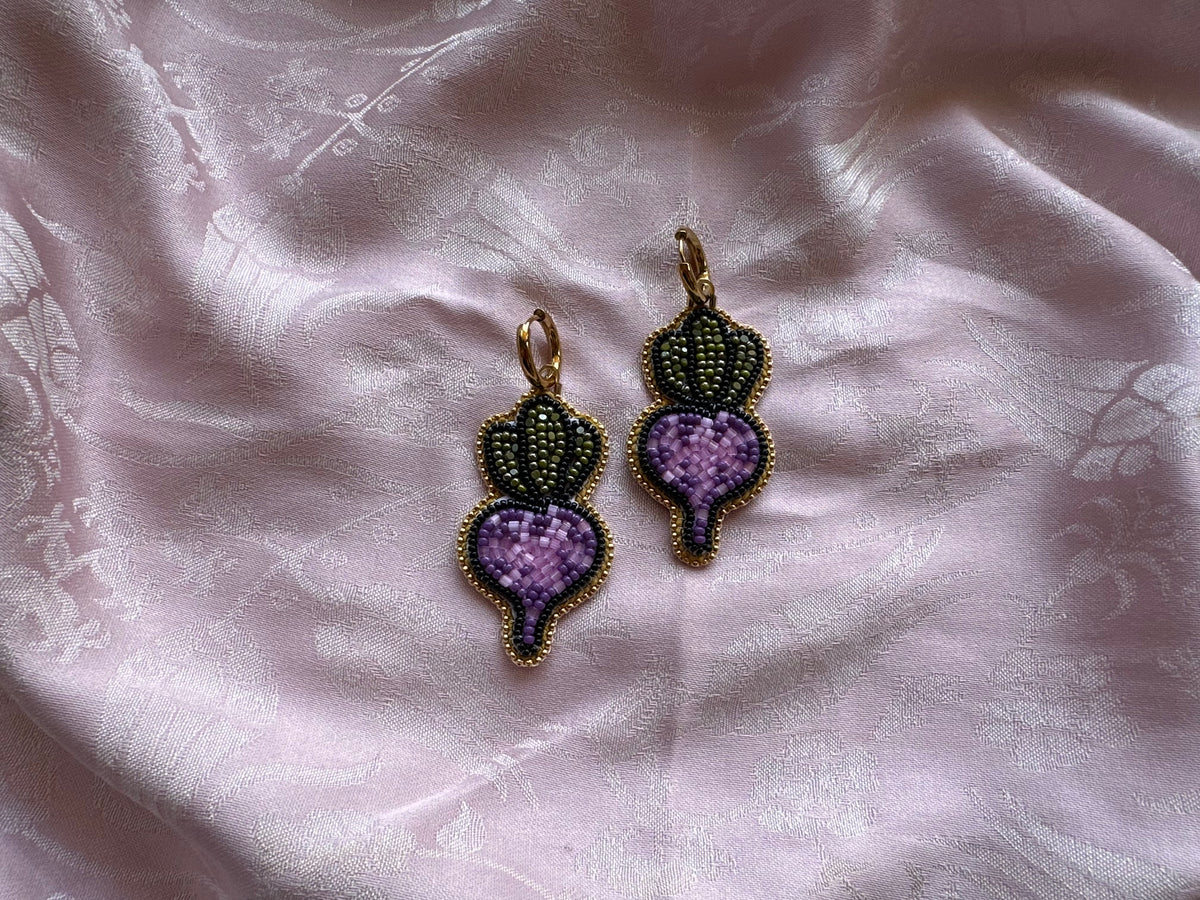 beetroot earrings