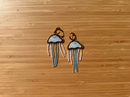 blue jellyfish earrings