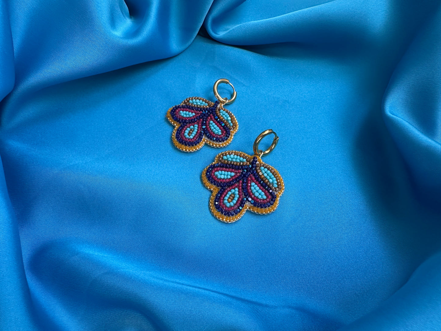 3 petal florals in cobalt & berry