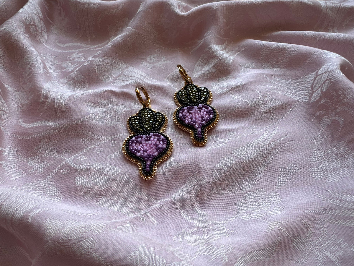beetroot earrings