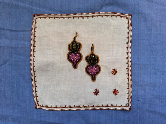 beetroot earrings