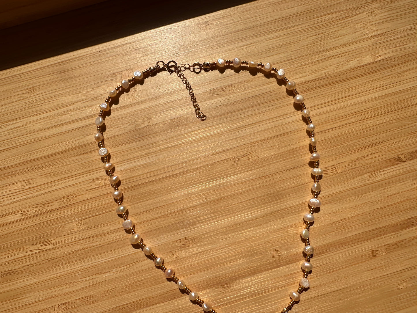 peach necklace