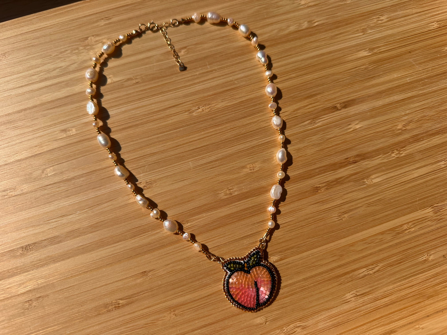 peach necklace