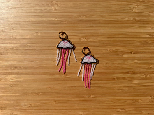 pink jellyfish earrings