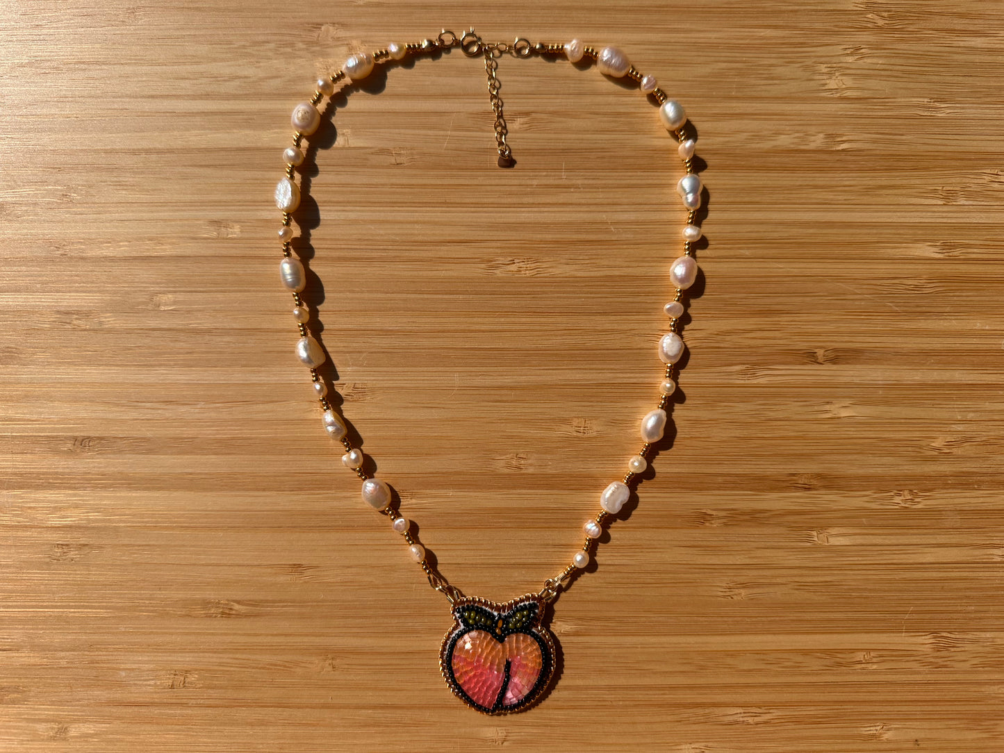 peach necklace