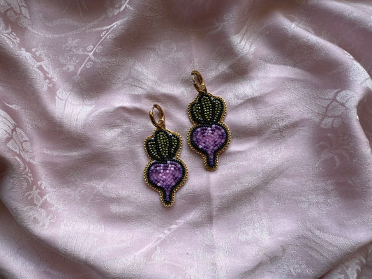 beetroot earrings