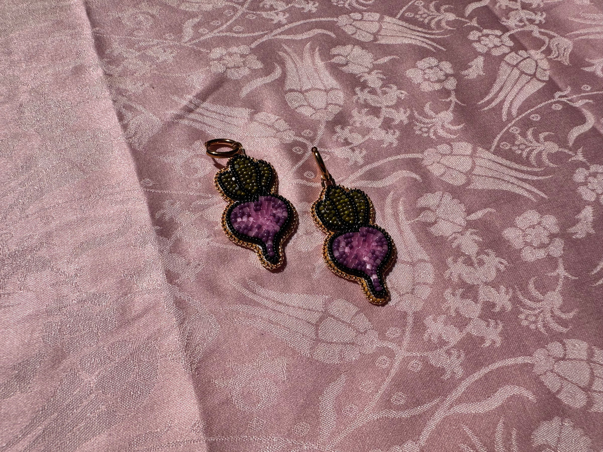 beetroot earrings