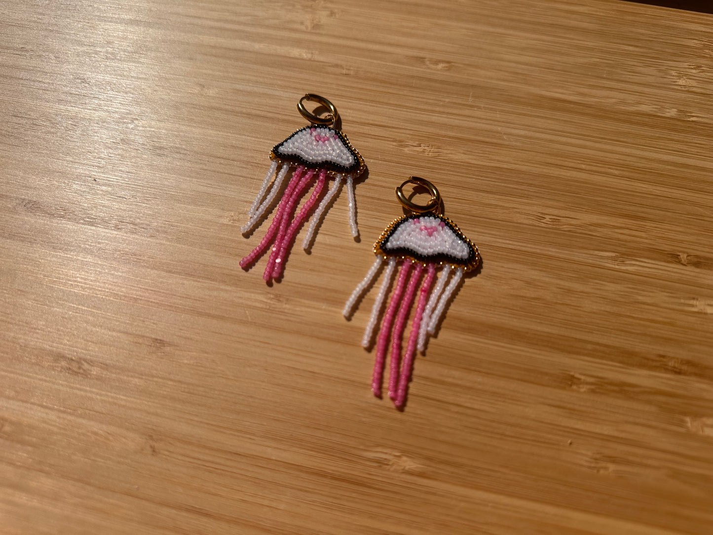 pink jellyfish earrings