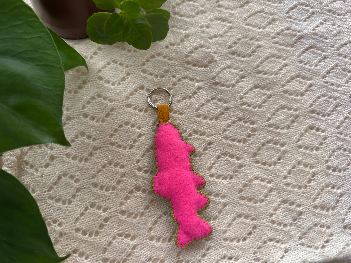 felt rainbow trout bag charm/keychain