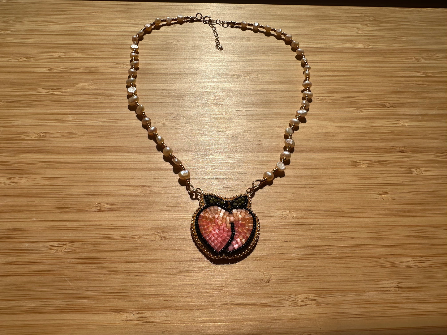 peach necklace