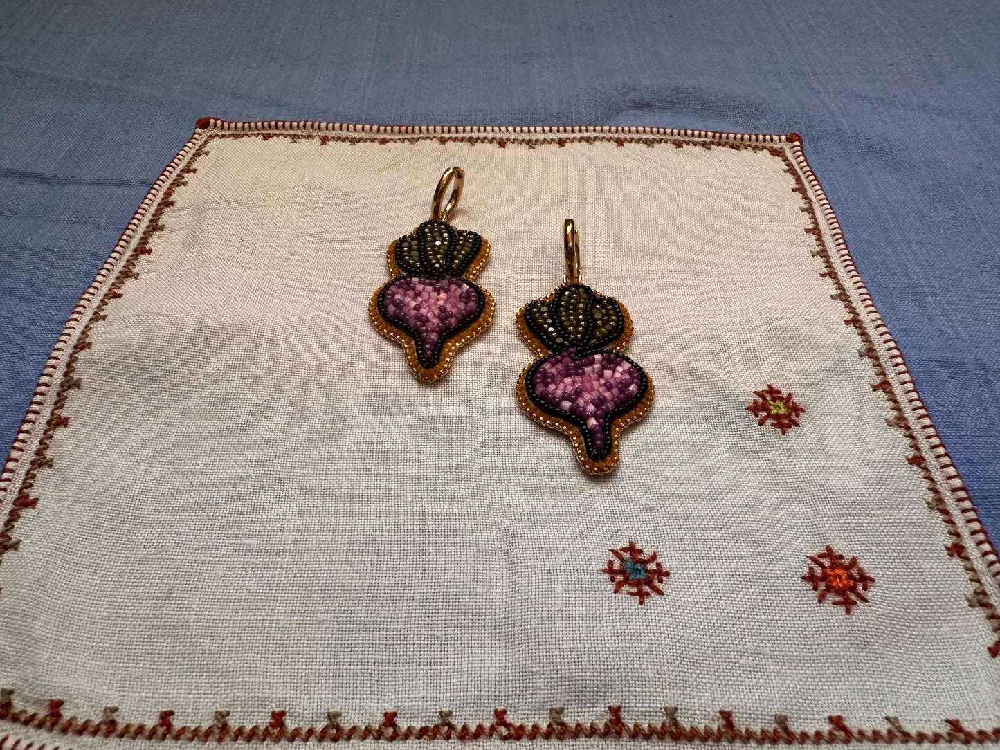 beetroot earrings