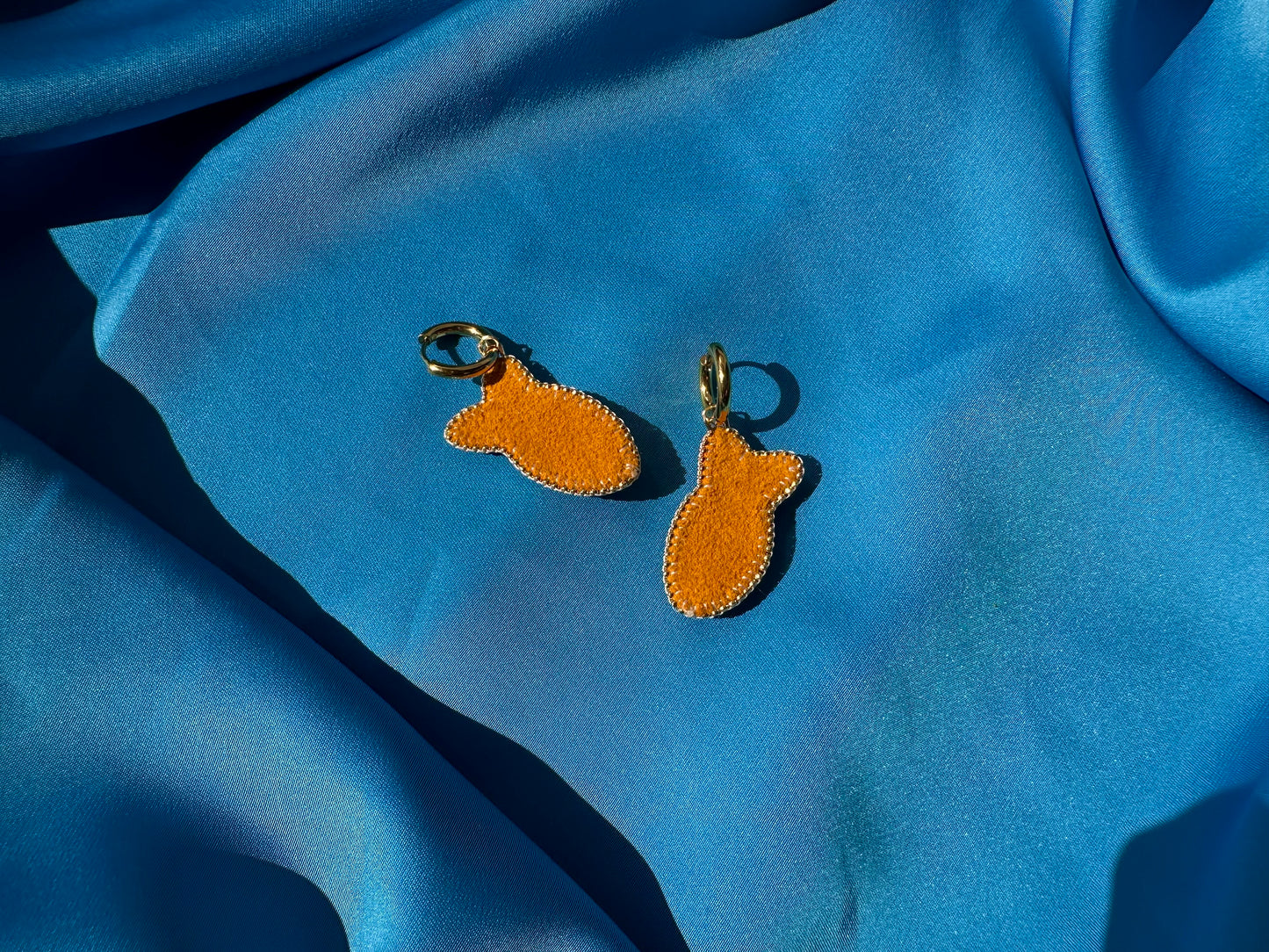 blue fish earrings
