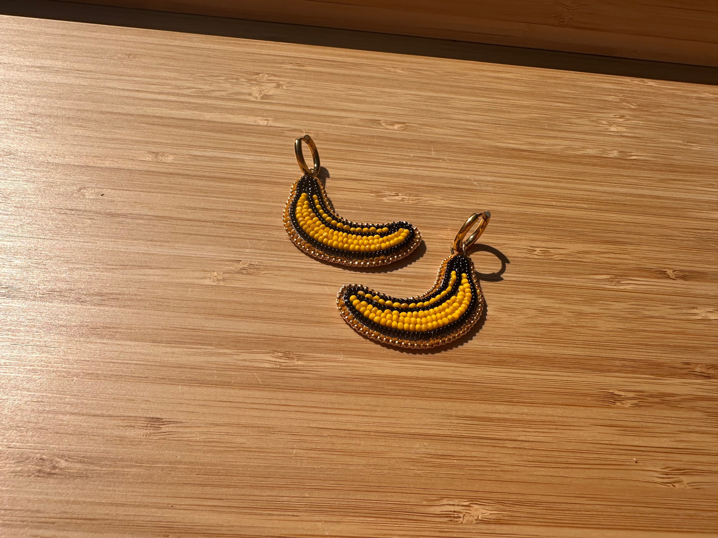 banana earrings w/ hoops