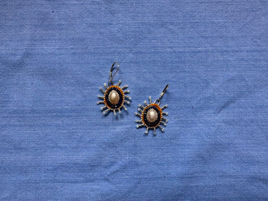 star earrings in cobalt & silver