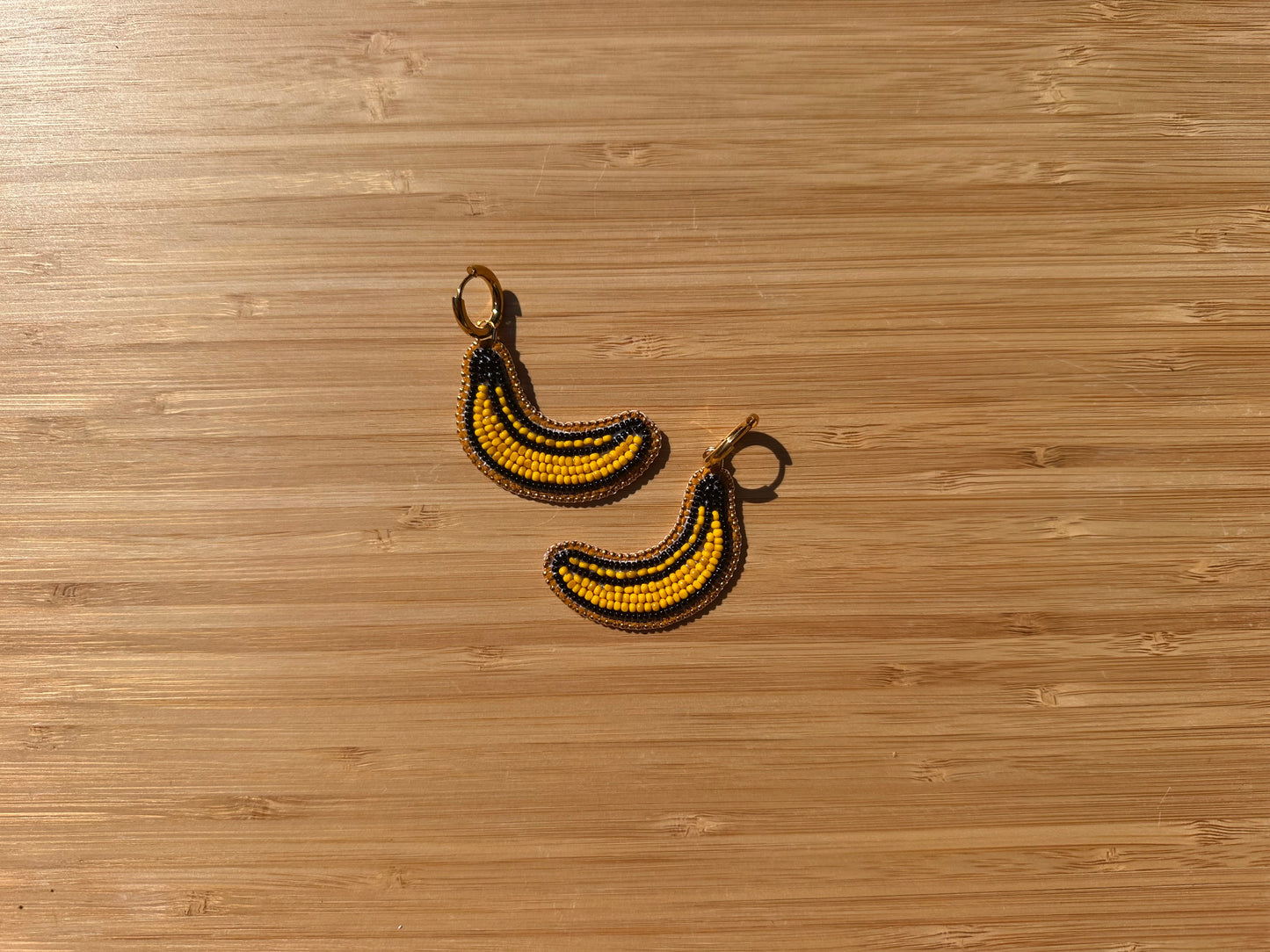 banana earrings w/ hoops