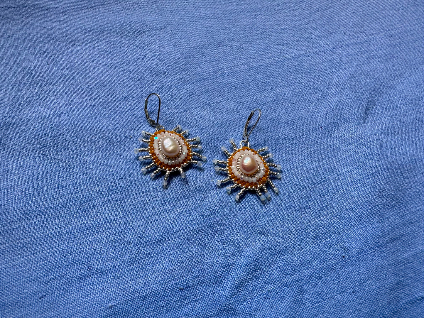 star earrings in opal & silver