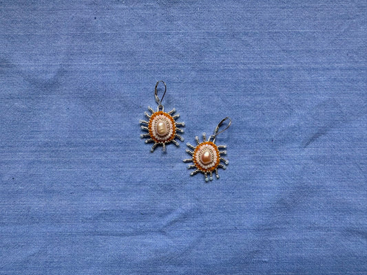 star earrings in opal & silver