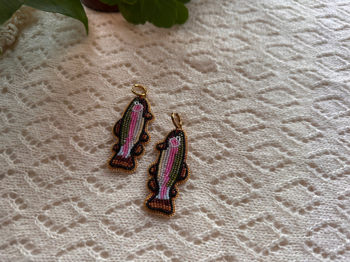 rainbow trout earrings w gold