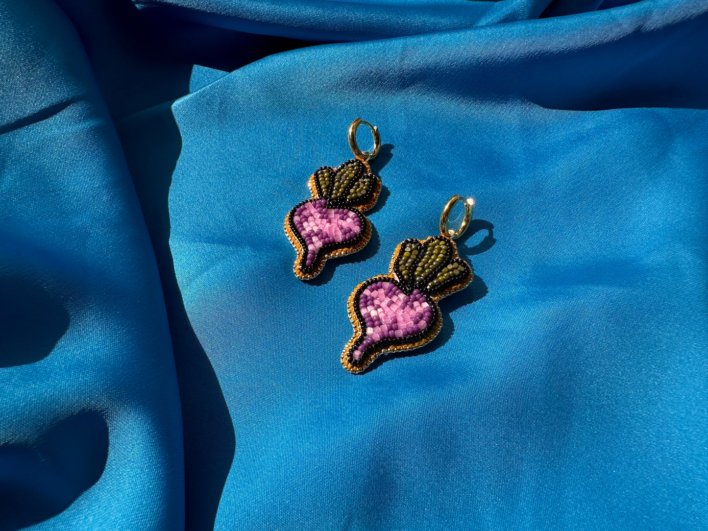 beetroot earrings