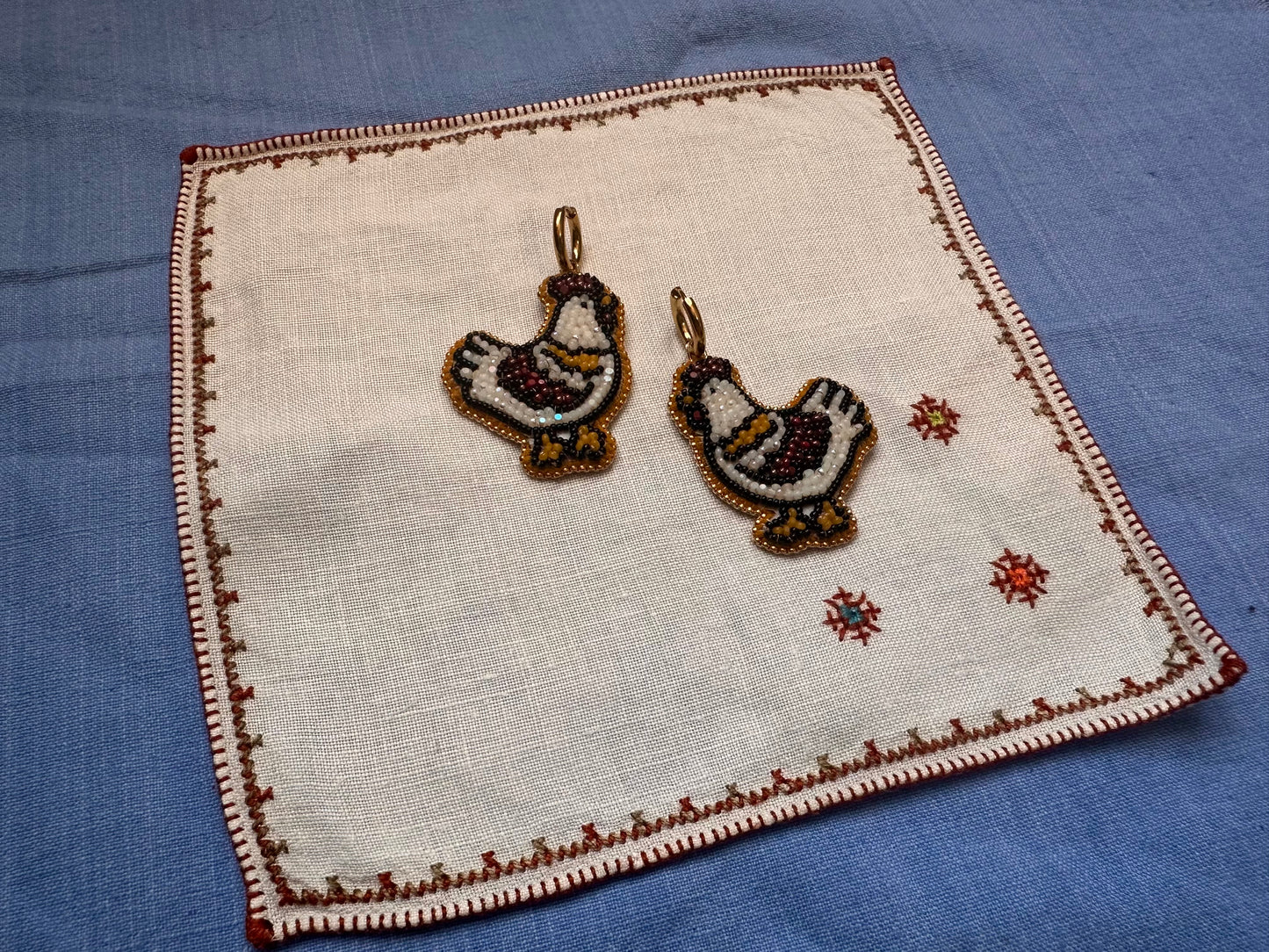 chicken earrings