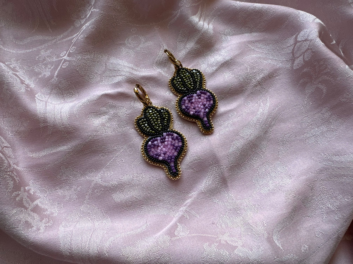beetroot earrings