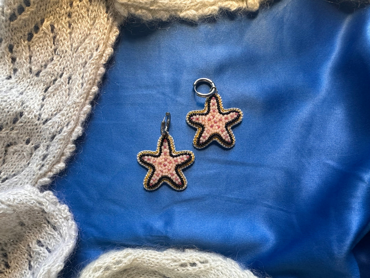 pink starfish earrings