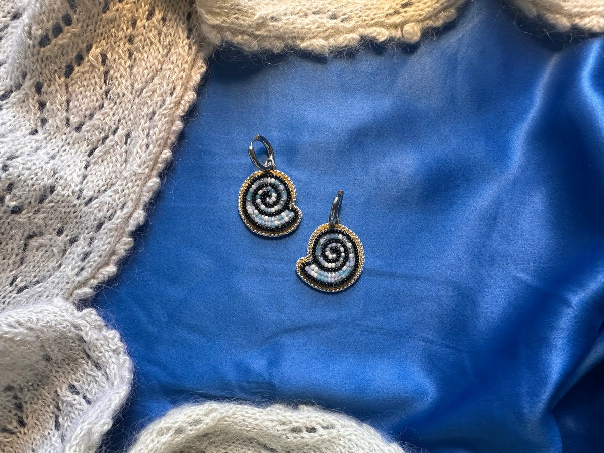 blue shell earrings