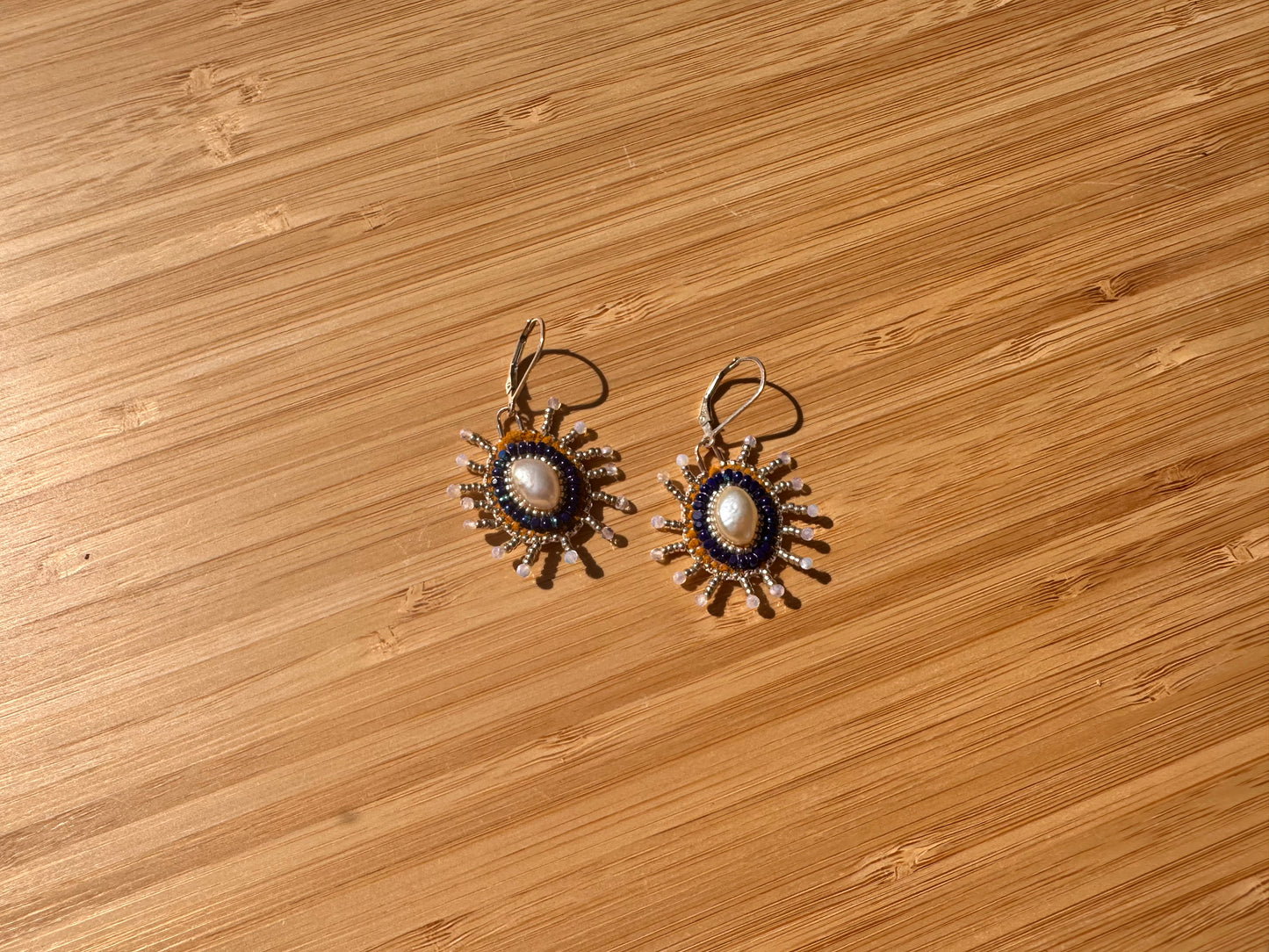 star earrings in cobalt & silver